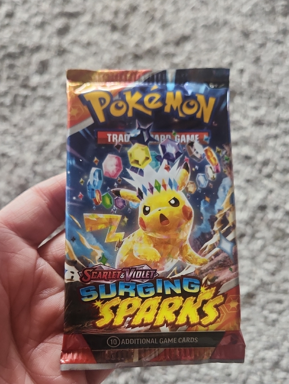 nwt Pokemon Scarlet & Violet Surging Sparks Booster Pack - Yellow & Blue